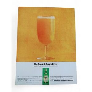 1963 Ronrico Rum Spanish Screwdriver Orange‎ PRINT AD Original Vtg MCM Ephemera